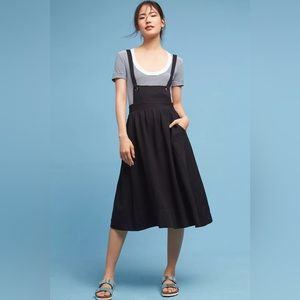 Anthropologie 😍 Somerset Black Jumper Apron Overall Skirt by Holding Horses